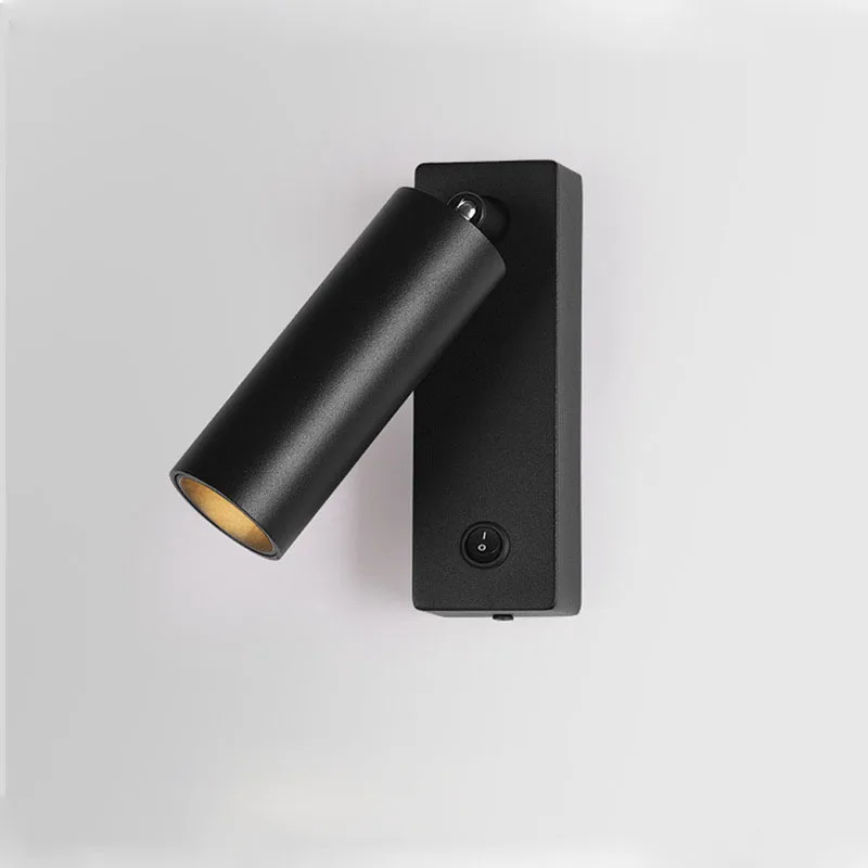 

7W Hotel Room Reading Wall Light Interior Home Lighting Luxury Black Bedside LED Wall Light for Living Room