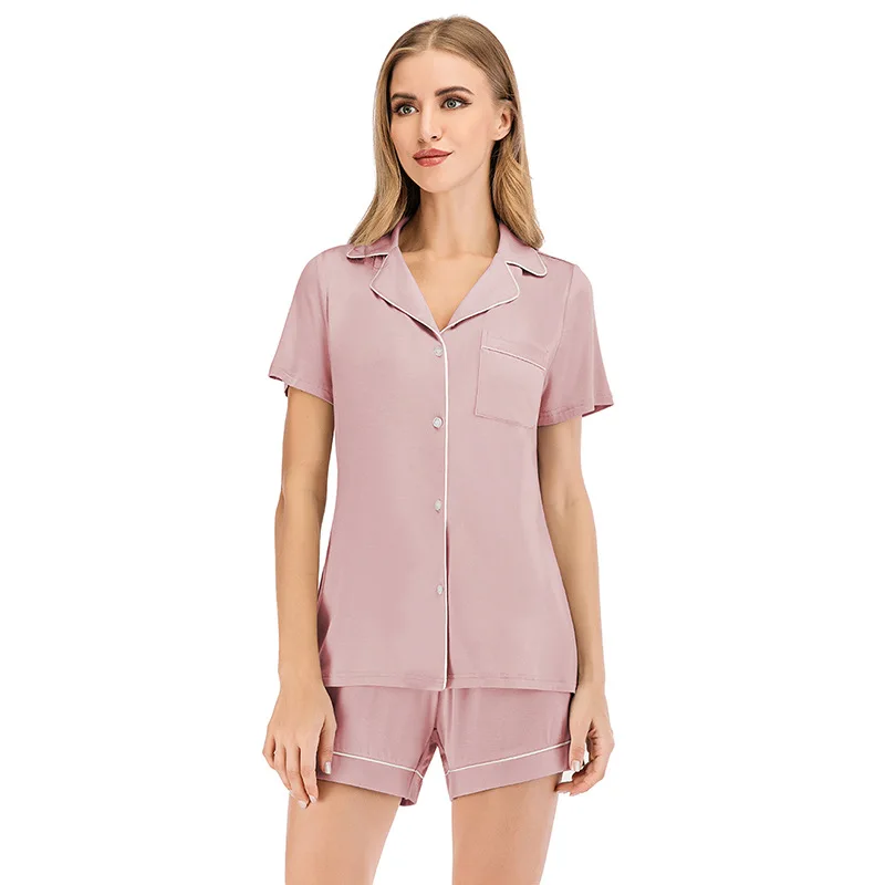 2023 New Short Sleeved Shorts Women's Pajama Suit for Spring and Summer, Modal Casual Comfortable Home Night Wear Clothes