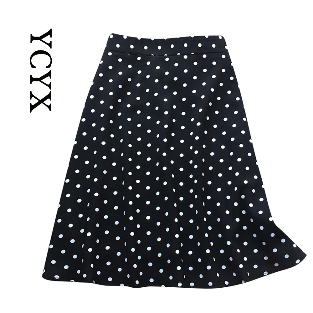 

YCYX women summer skirts 2022 chiffon Black Dot printing korean skirt Fashion A-Line slim fit short mini skirt for girl YCYX182