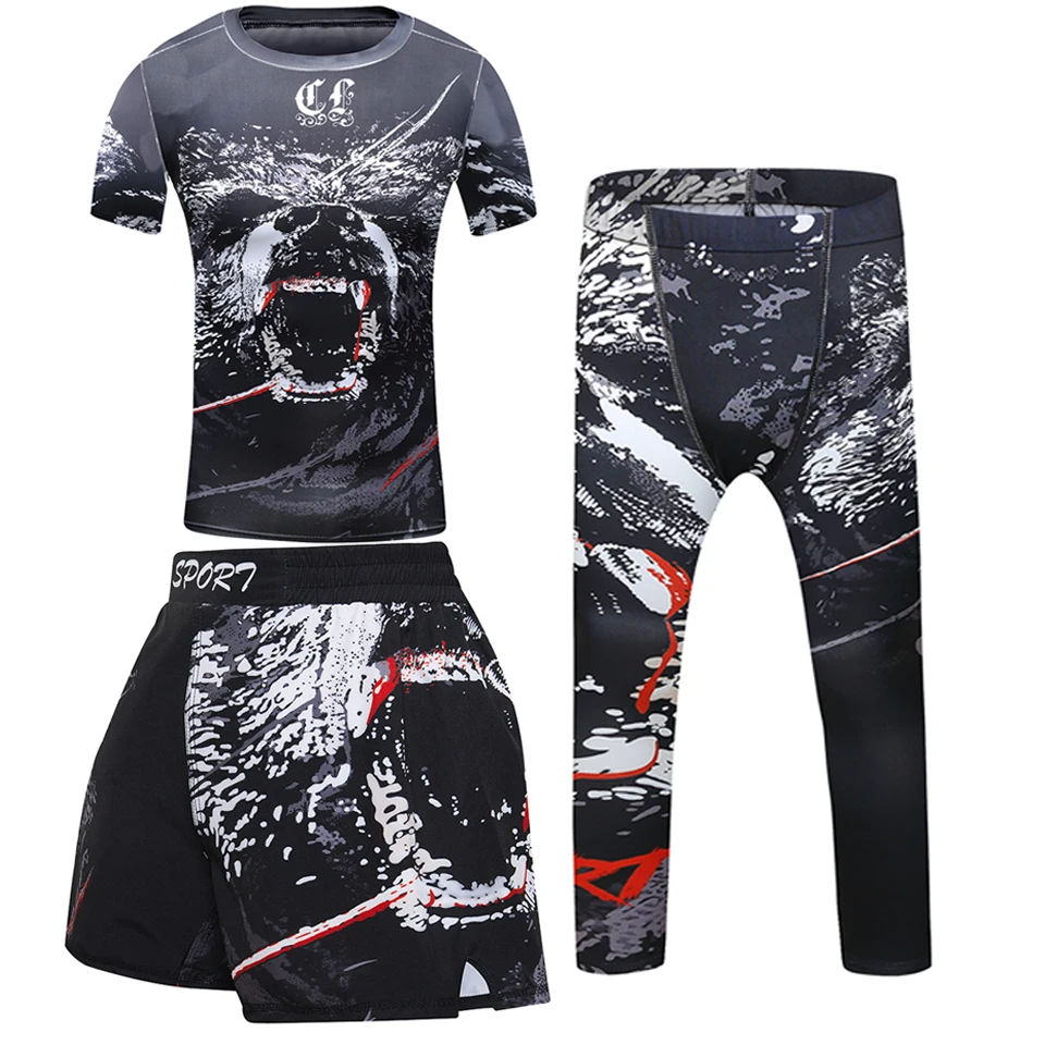 Детские боксерские шорты компрессионная рубашка и штаны комплект для мальчиков