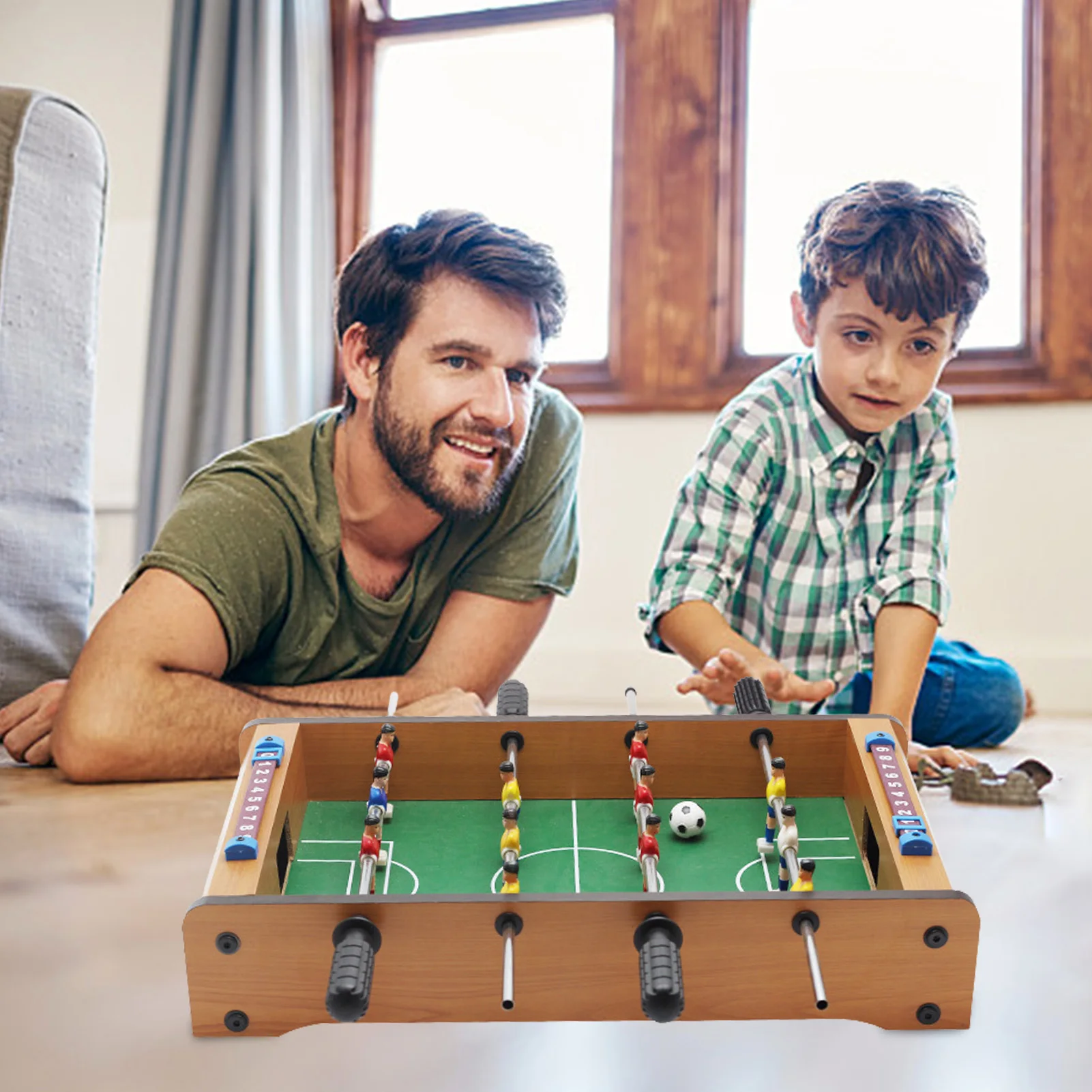 

20-дюймовая настольная игра для детей, портативный настольный футбол, настольная игра с полными аксессуарами, деревянный стол для семейной в...