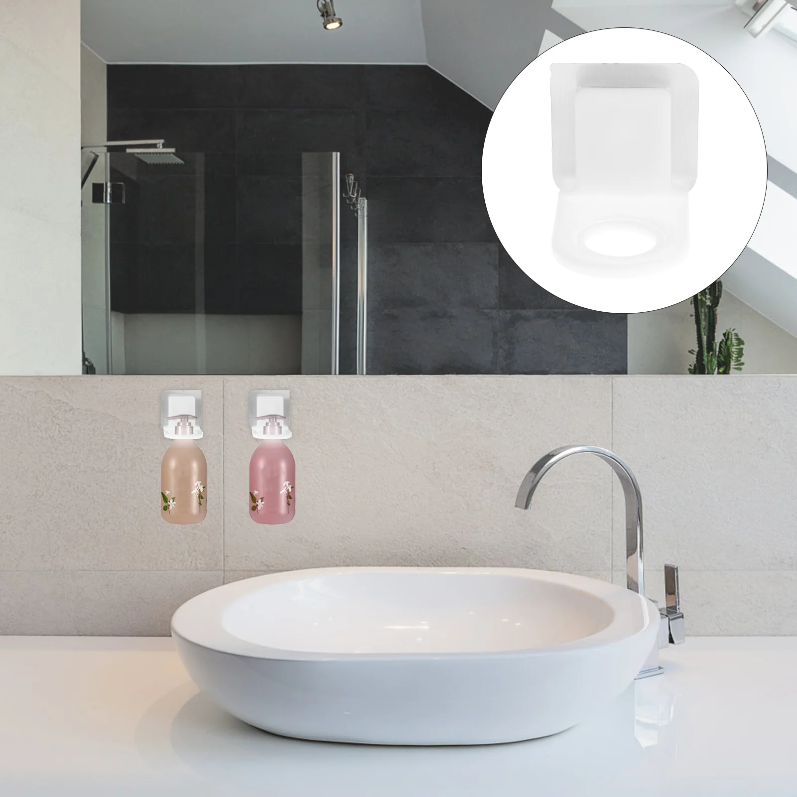

Bottle Wall Holder Soap Shampoorack Hook Mount Bathroom Pump Hanger Bracket Hanging Liquidorganizer Dispenser Free Bottles