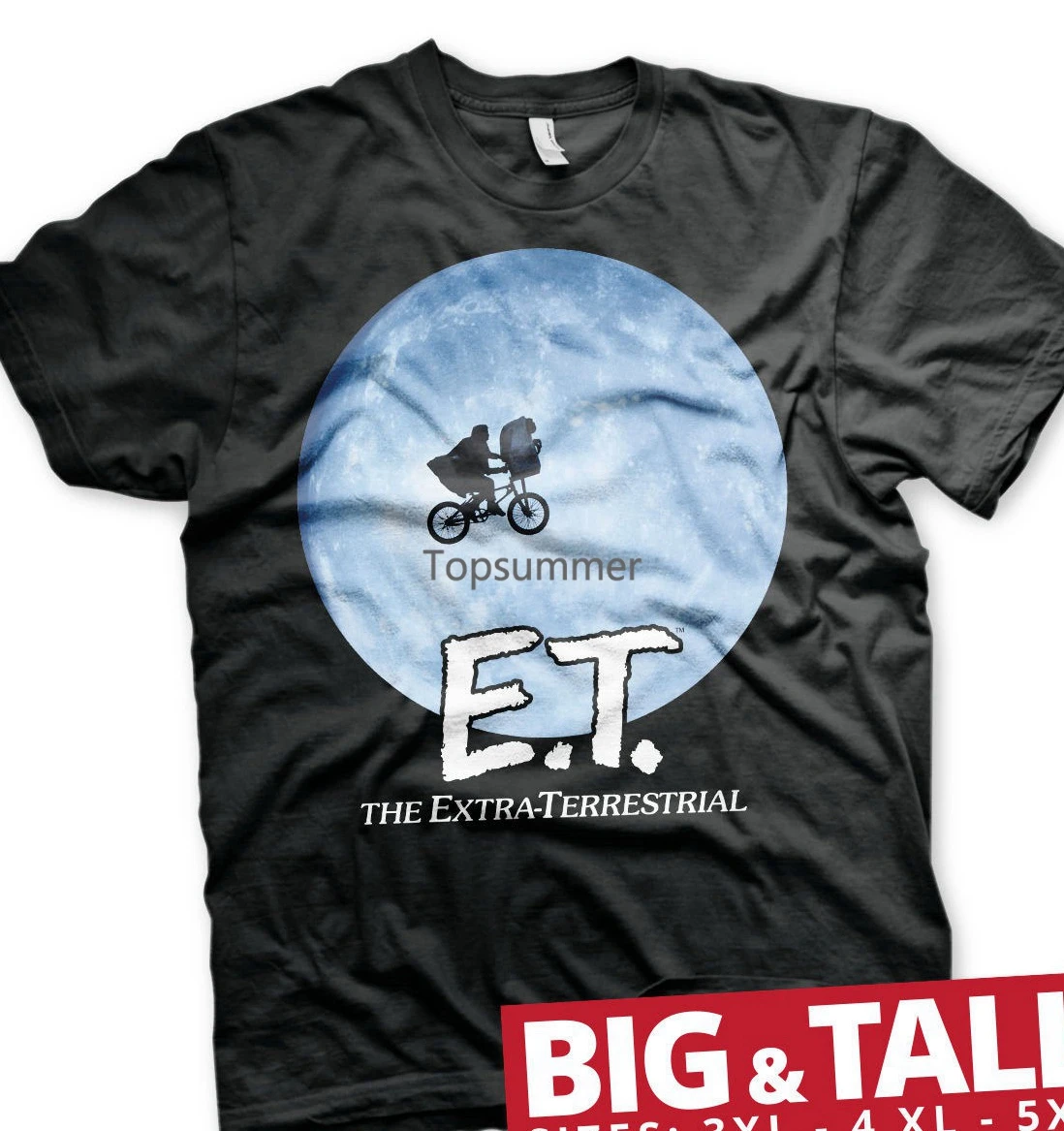 

Hot 2018 Summer Men'S T Shirt Fashion Officially Licensed E.T. Biker In The Moon 3Xl 4Xl 5Xl Men'S T-Shirt