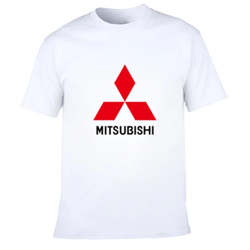 

2021 креативная Дизайнерская футболка с логотипом Mitsubishi, однотонная хлопковая футболка, Новое поступление, стильная мужская футболка с корот...