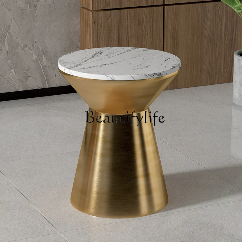 Итальянский минималистичный мраморный угловой стол диван боковой шкаф