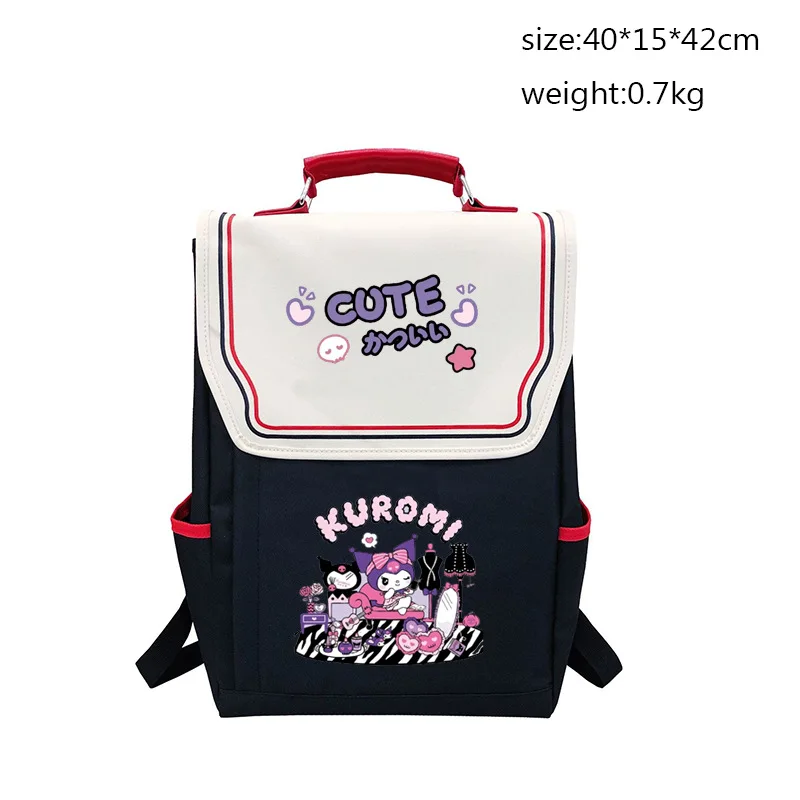 

Kawaii Sanrio Series Kuromi Student Bag Breathability Increasereduction Spine Protection Simple Lightweight Large Capacity