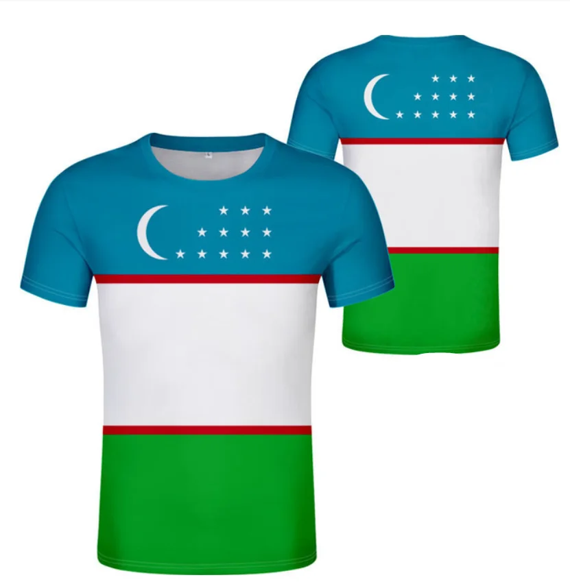 Футболка с национальным флагом Узбекистана мужская и женская футболка