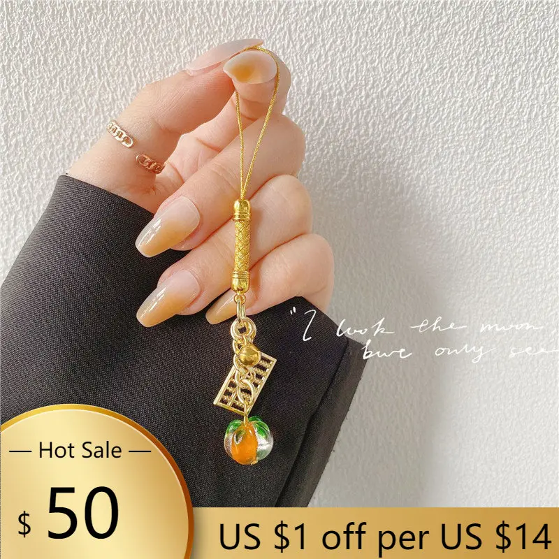 

Tradition Persimmon Omamori Phone Charm Accessory Bag Pendant Good Luck Fortune Wealth Charm Couple Gift Jewelry