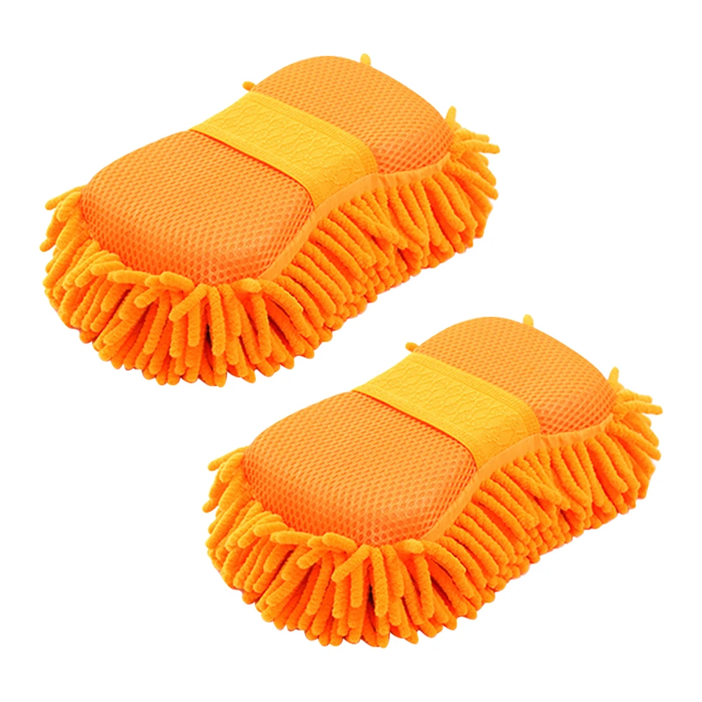

2pcs Car Wash Household Soft Easy Clean Double Sided Practical Water Absorption Universal Cleaning Sponge Reusable Dust Remove