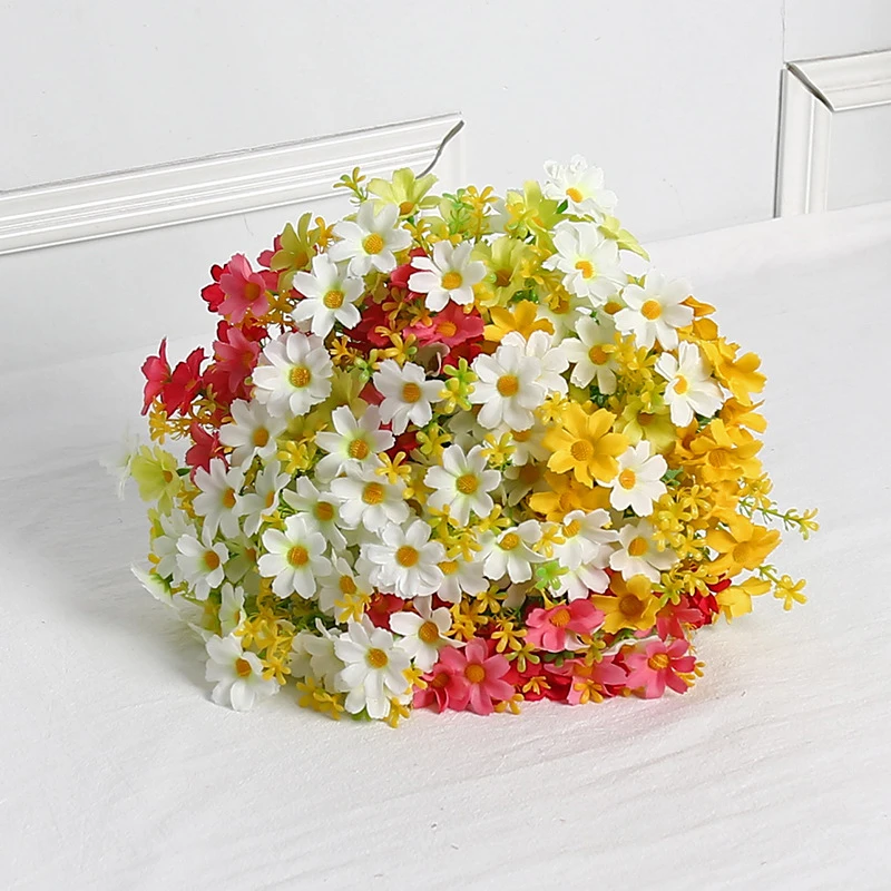 1 букет из 28 искусственных цветов искусственные шелковые орхидеи хризантемы