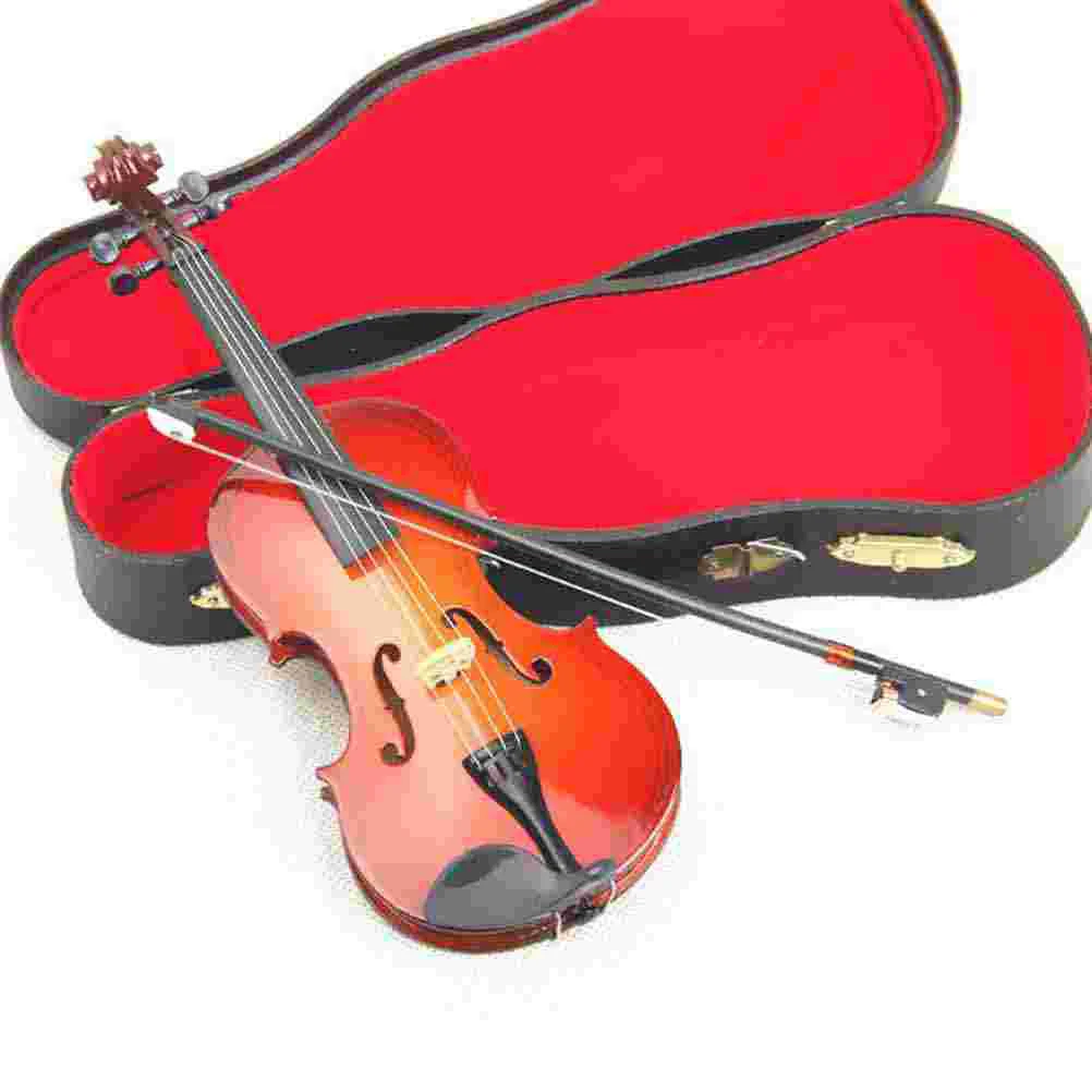 

Mini Musical Instrument Model Violin Crafts Desktop Decoration Photography Props Brown (10cm)