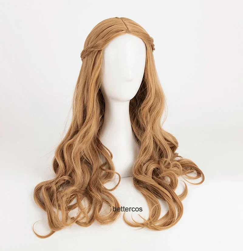 Термостойкий синтетический парик из длинных коричневых вьющихся кос для косплея