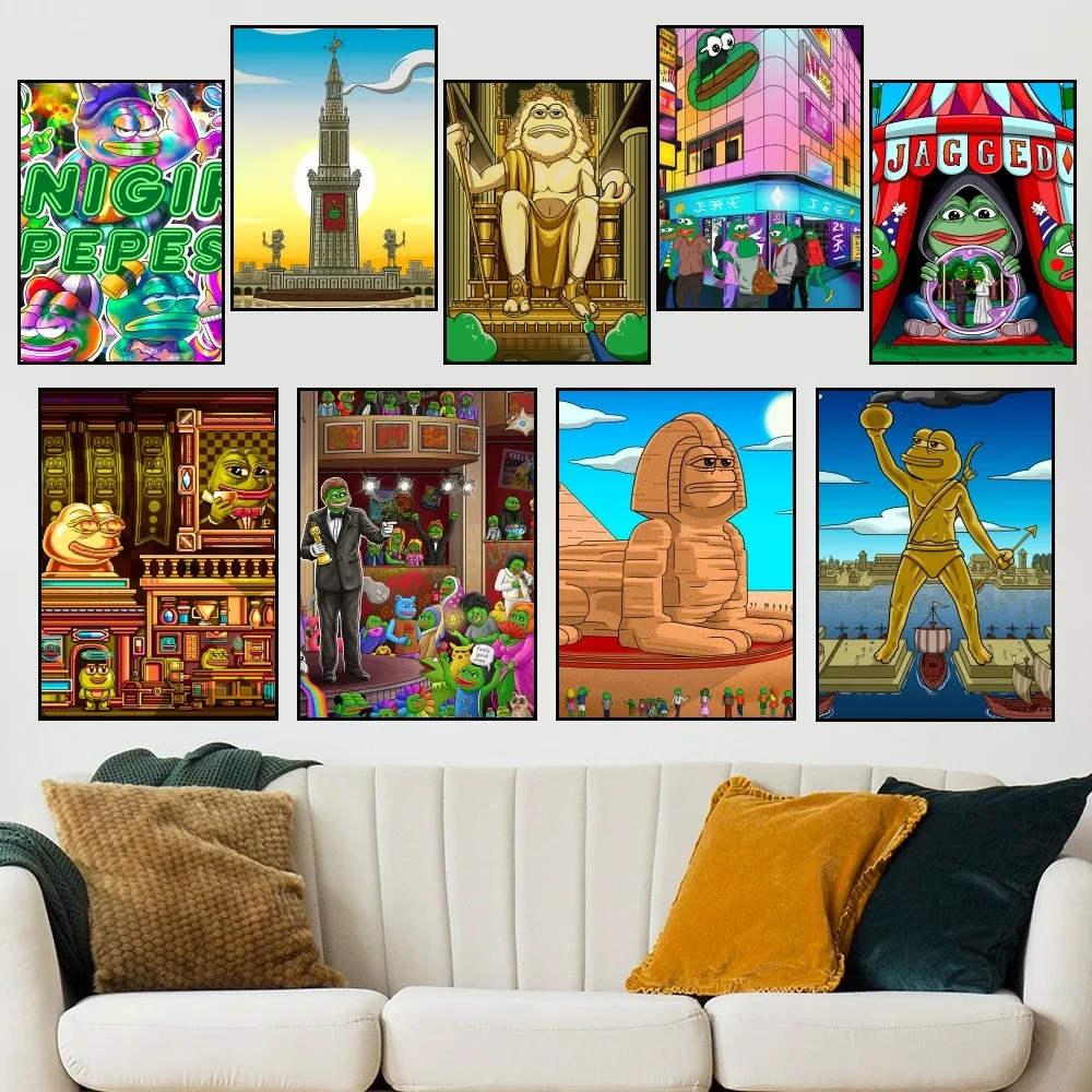 Забавный плакат F-Frog Sad P-Pepe P домашние принты настенное украшение гостиная