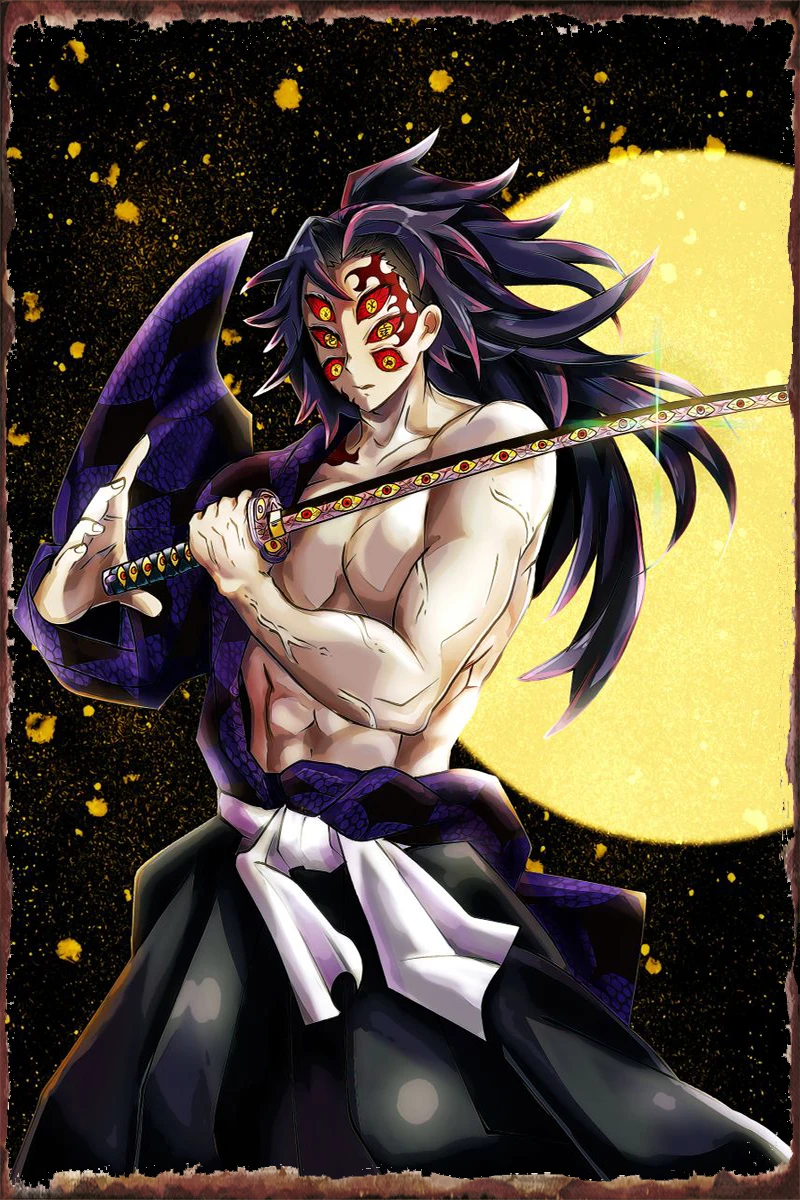 

Kokushibo, искусство рассекающего демонов, ретро, винтажный металлический знак, жестяные таблички, Настенный декор, украшение для помещения, для...