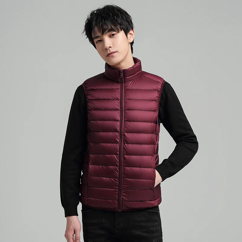 Men's  Vest With Stand-up Collar Casual Top For  Winter  New  Men's Sleeveless  Jacket