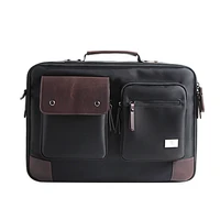 laptop bag for men pu leather canvas business briefcase laptops handle for macbook 13 notebook computer bag travel bag