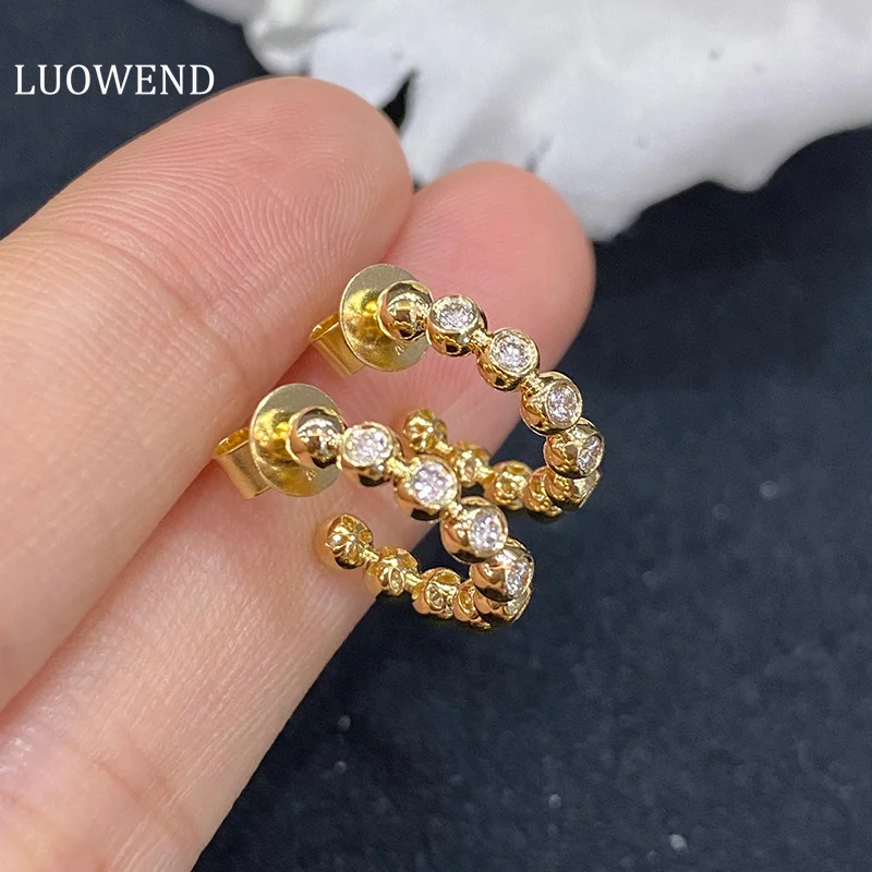 Серьги-гвоздики LUOWEND из белого