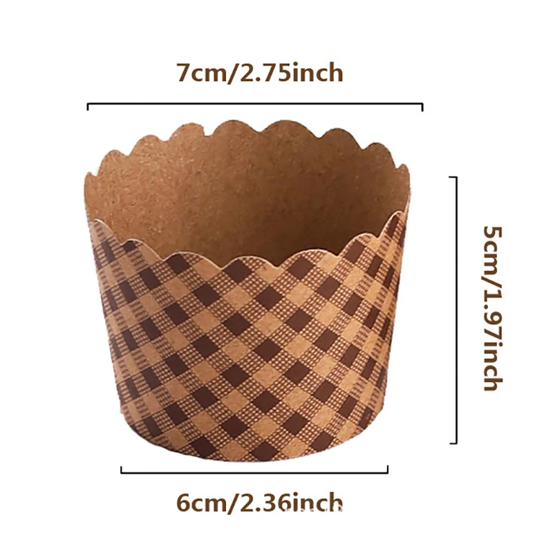 

50Pcs/pack Medium Muffin Cupcake Liners Paper Cups Kraft Paper Wrapper Wedding Cake Mold Baking Cup Set Bakery Party Accessories