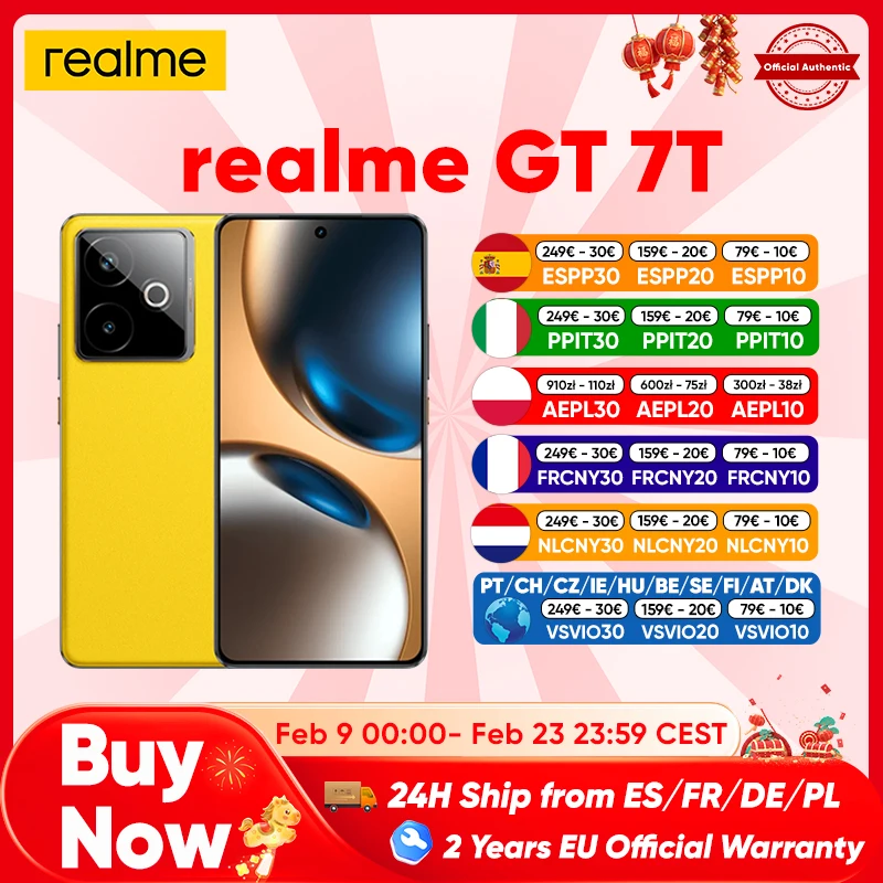 realme GT 7T 5G 2025, MediaTek 8400‑MAX, batería Titan 7000 mAh, carga 120 W, pantalla 6.8 " 120 Hz