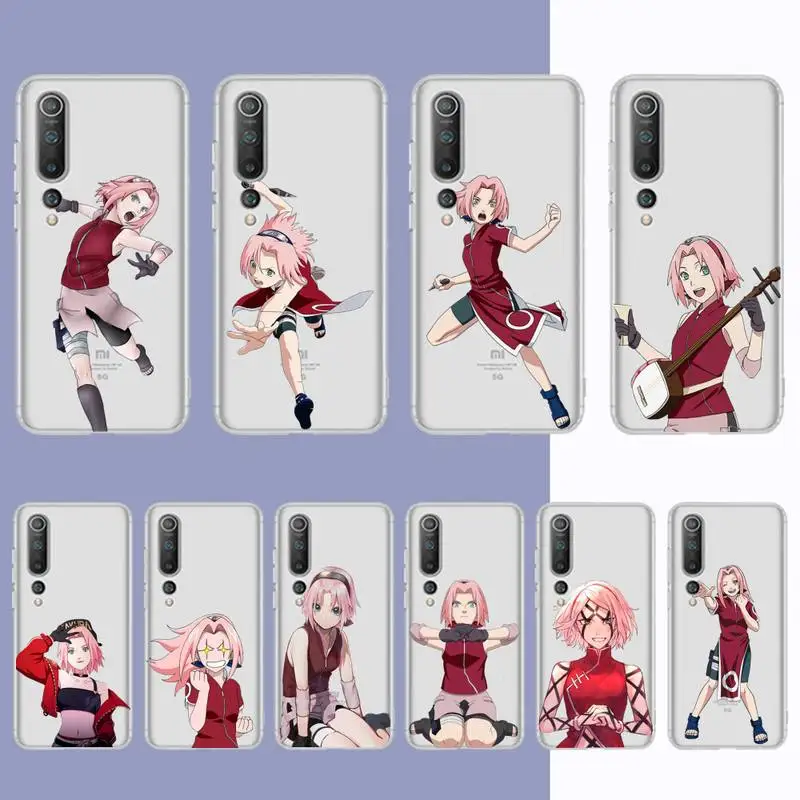 

BANDAI Naruto Haruno Sakura Phone Case for Samsung S20 S10 lite S21 plus for Redmi Note8 9pro for Huawei P20 Clear Case