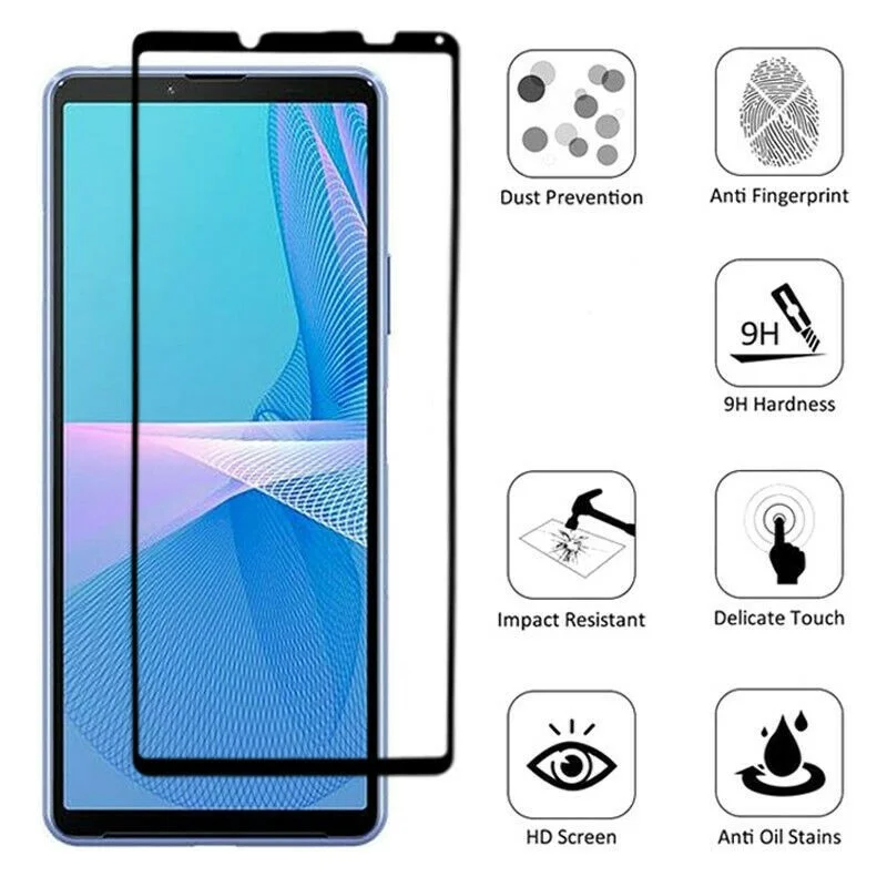 

Full Cover Tempered Glass for Sony Xperia 10 II 5 II L4 5iii 1ii 10iii 10 Plus 8 Protective Film for Sony Xperia Pro-I XZ1 XZ4
