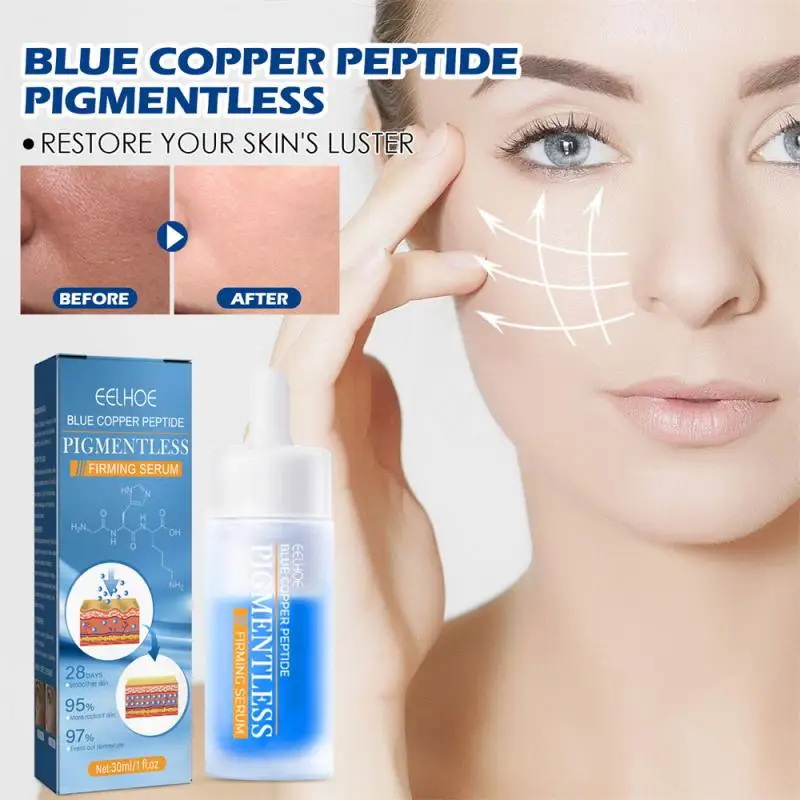 

Blue Copper Peptide Face Serum Firming Skin Lightening Fine Lines Essence Hydrating Whitening Facial Essence Skin Care Products