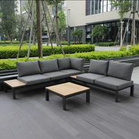 outdoor teak aluminum tube leisure sofa modern simple garden courtyard tea table combination villa outdoor outdoor sofa