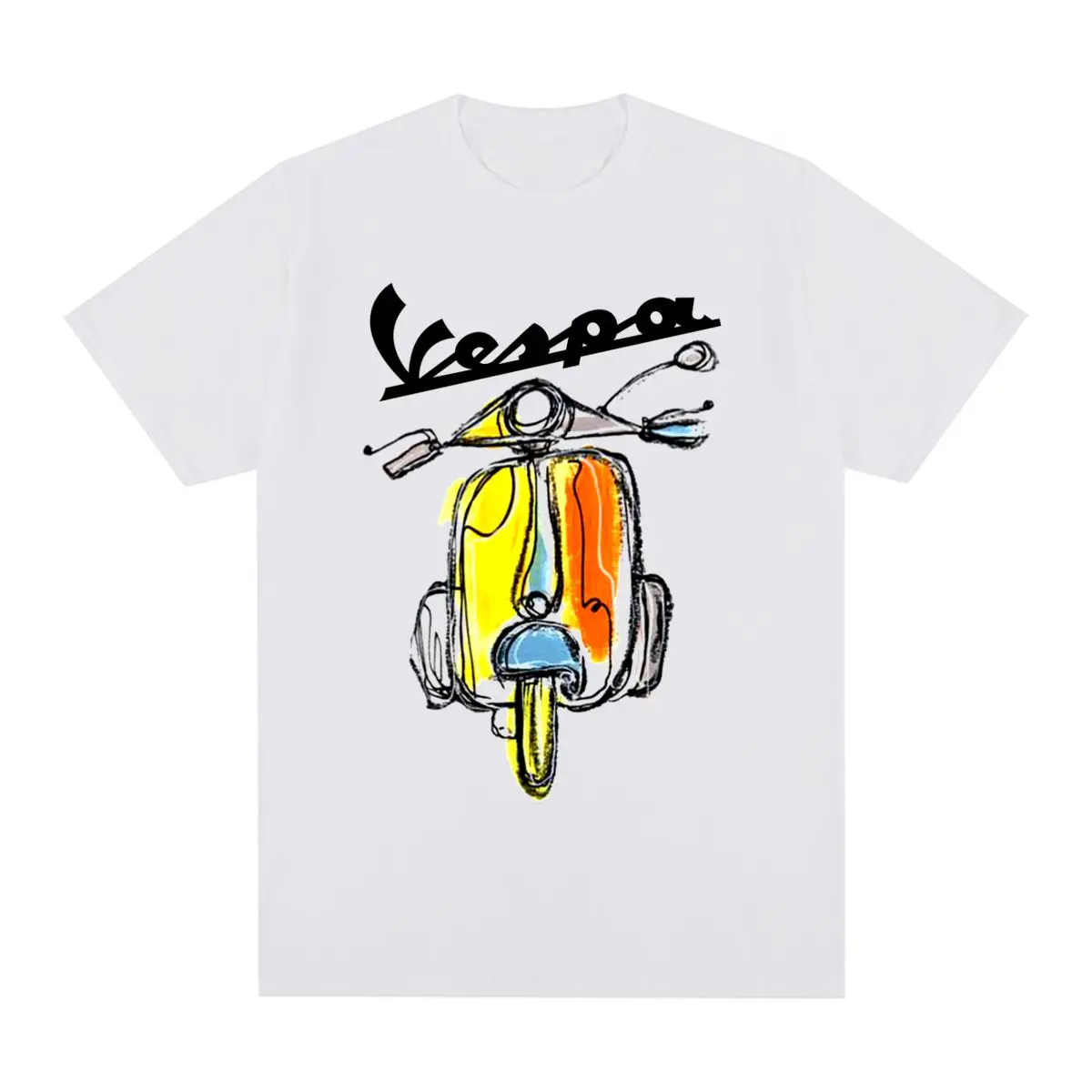 

VESPA Vintage T-shirt Cycling Hip Hop Classic Logo Casual Cotton Men T shirt New Tee Tshirt Womens Tops