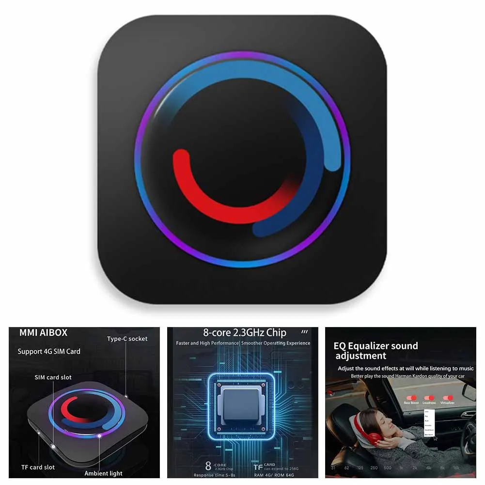 

For BW550P CarPlay AI Box Android 10 System Car Auto Adapter 4G Wifi Network 4+64G For 95% Cars For Id6 Id7 Id8