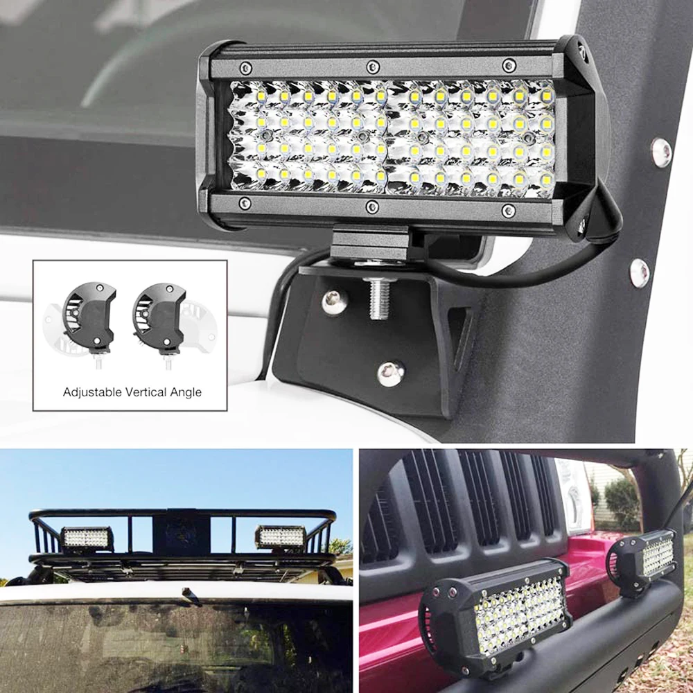 

1pcs 72W Light Bar Work Light Spotlight LED Light Bar for Truck Driving Offroad Boat Car Tractor 4x4 SUV ATV 12V LED Lamp