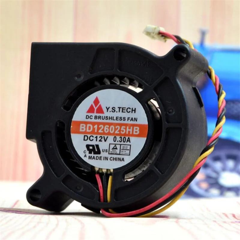 Фото BD 126025 HB 6CM 6025 12 В 0,30 А трехпроводной вентилятор охлаждения турбины №1