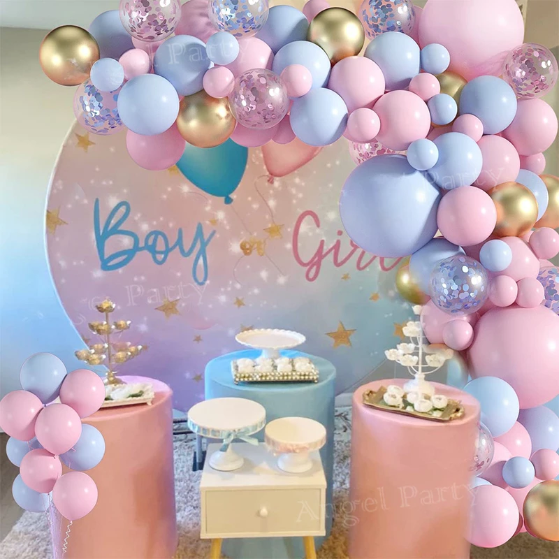 

New Gender Reveal Party Macaron Blue Pink Birthday Balloons Globos Boy Or Girl Baby Shower Decoration Arche Ballon Anniversaire