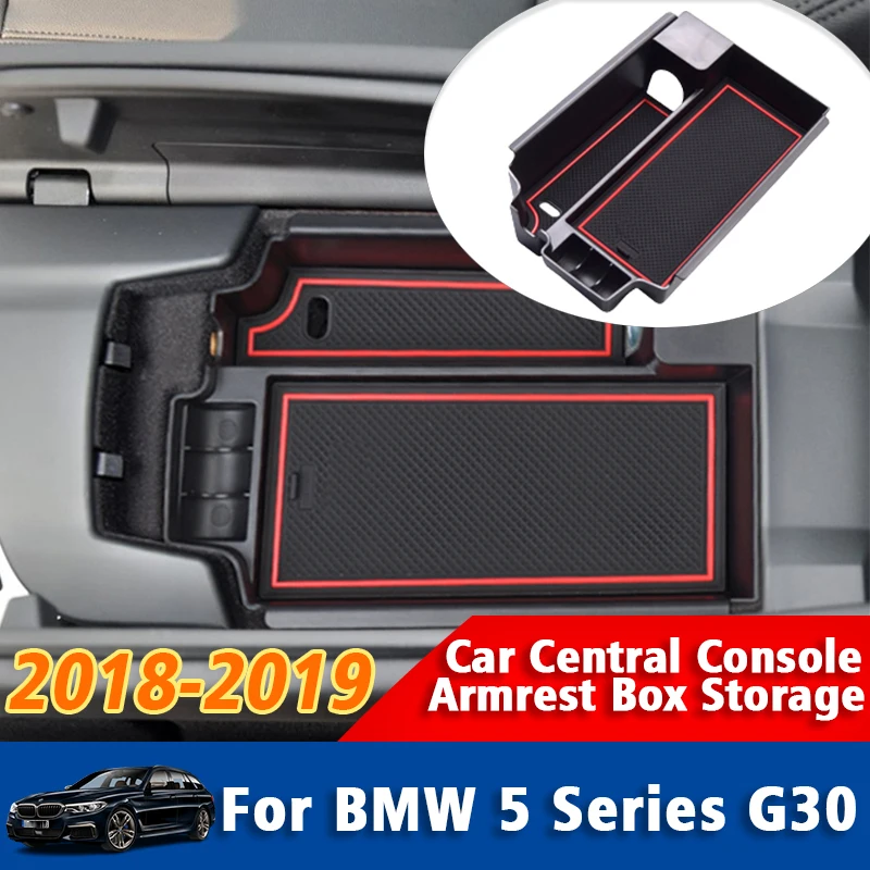 

For BMW 5 Series G30 2018 2019 Car Center Console Armrest Storage Box Interior Organizer Tray Storage Tray Accessories Tidying