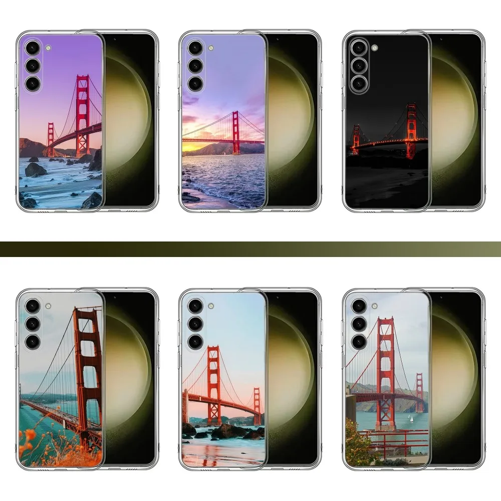 Golden Gate Bridge Phone Case For Samsung Galaxy A71 70 52 40 51 31 A50 21S 30S Note20 Transparent Cover