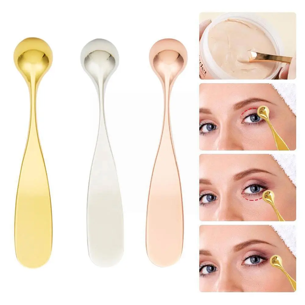 

1pc Eye Massage Stick Face Lift Eye Cream Applicator Spoon Care Massager Eye Roller Double- Tools Alloy Ski G6a1