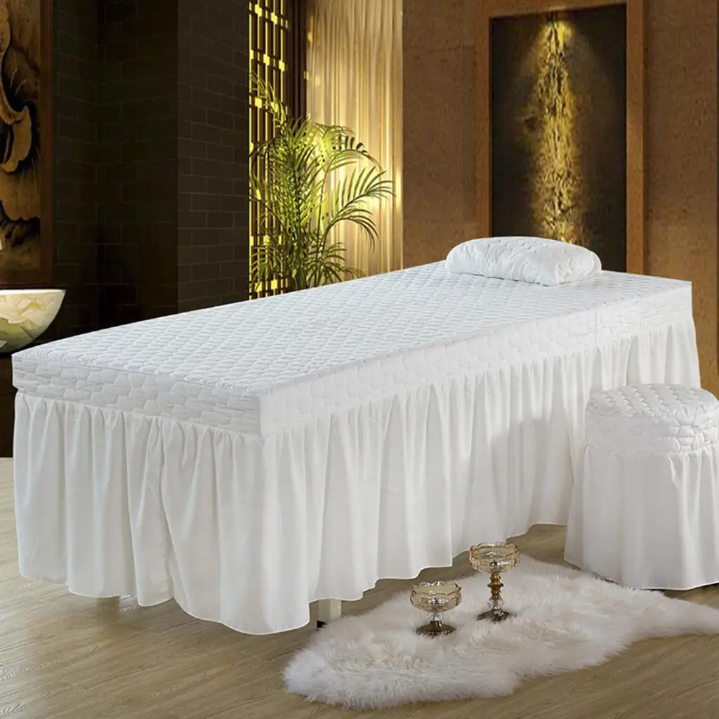 

Massage Table Skirt Facial Treatment Bed Valance Sheet within