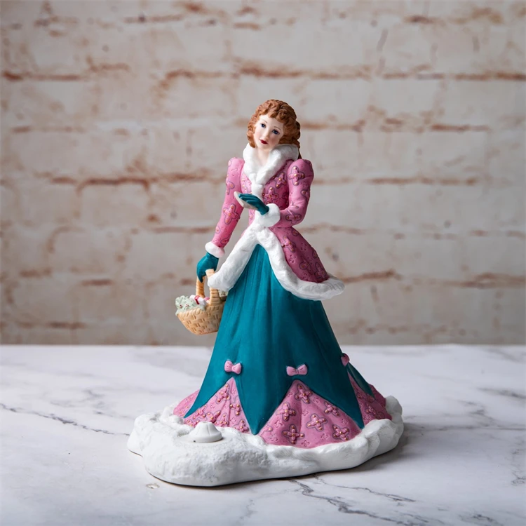 

Корзина для цветов Lenox с ручной росписью, скульптура принцессы, статуя богини красивой девушки, фарфоровая статуэтка для леди, подарок для д...