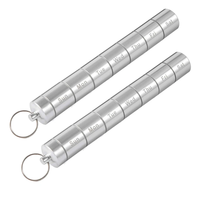 

2Pieces 7 Day Holder Portable Tiny Container Stackable