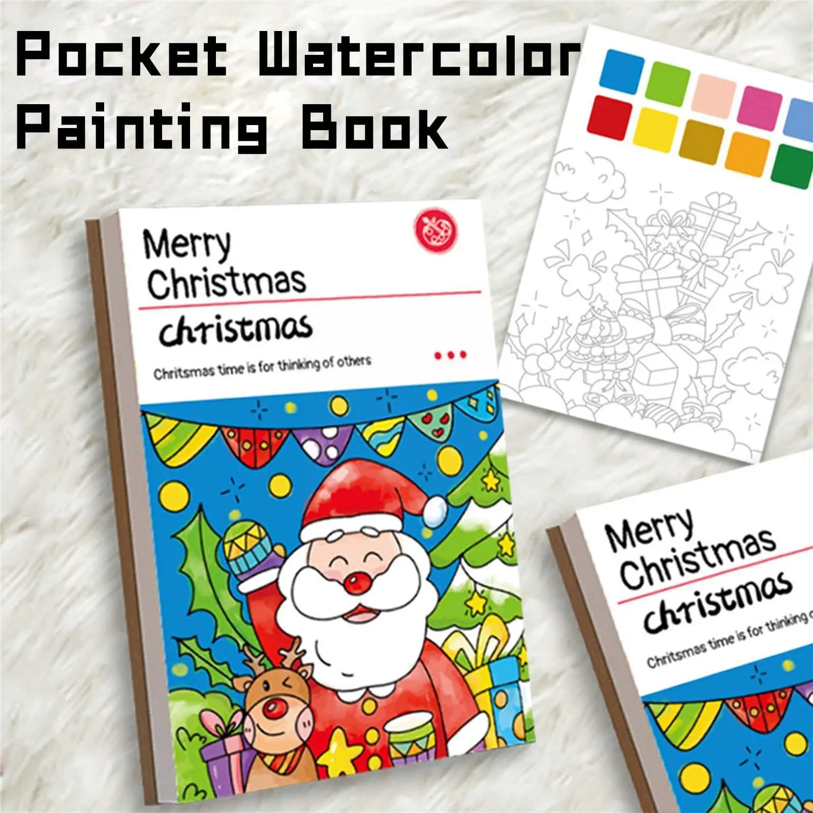 

Детская книга для рисования гуашью и граффити, Рождественская книга для рисования акварелью, картина и живопись, Водная раскраска K2U2