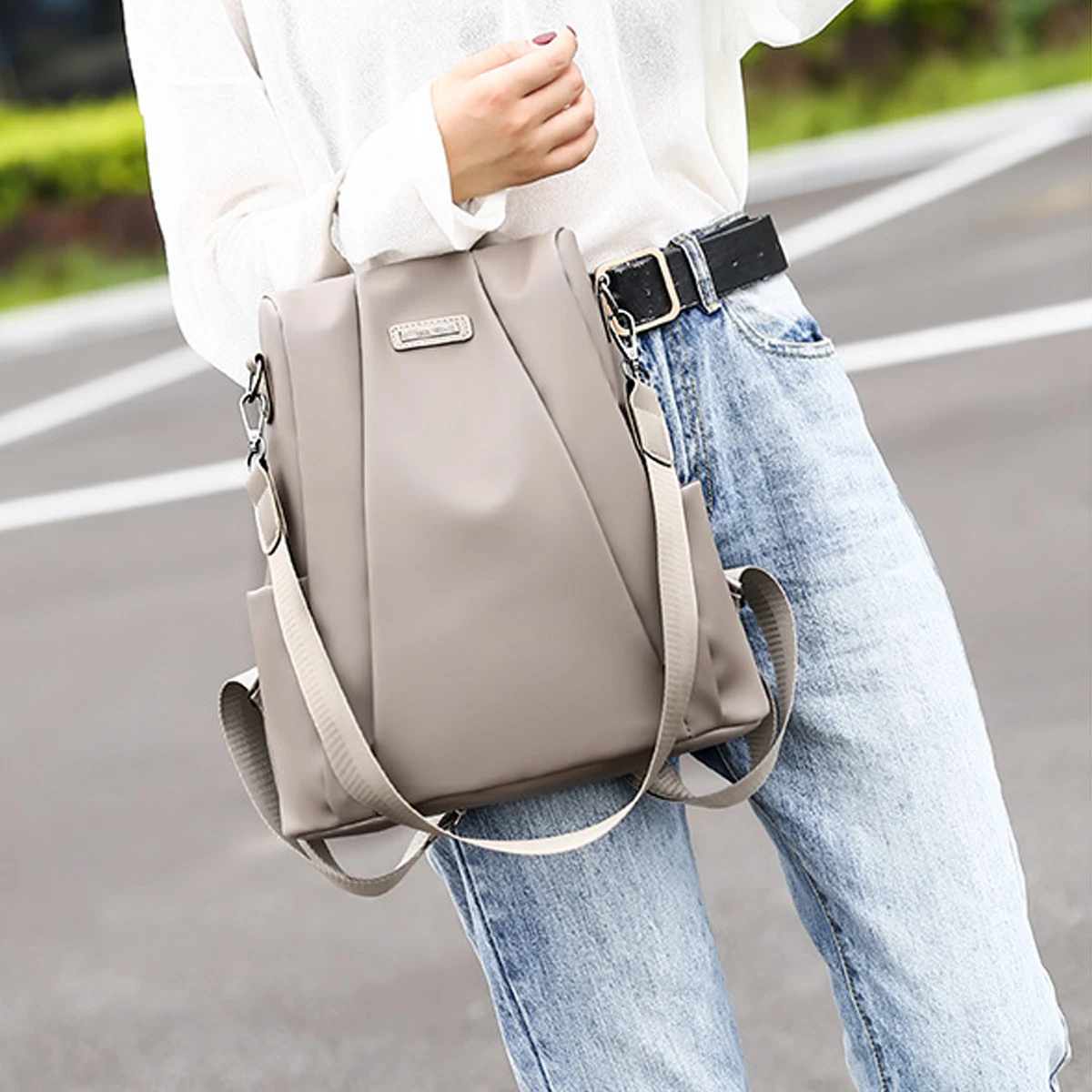 Товары в наличии женский рюкзак на плечо/рюкзак из ткани Оксфорд однотонный