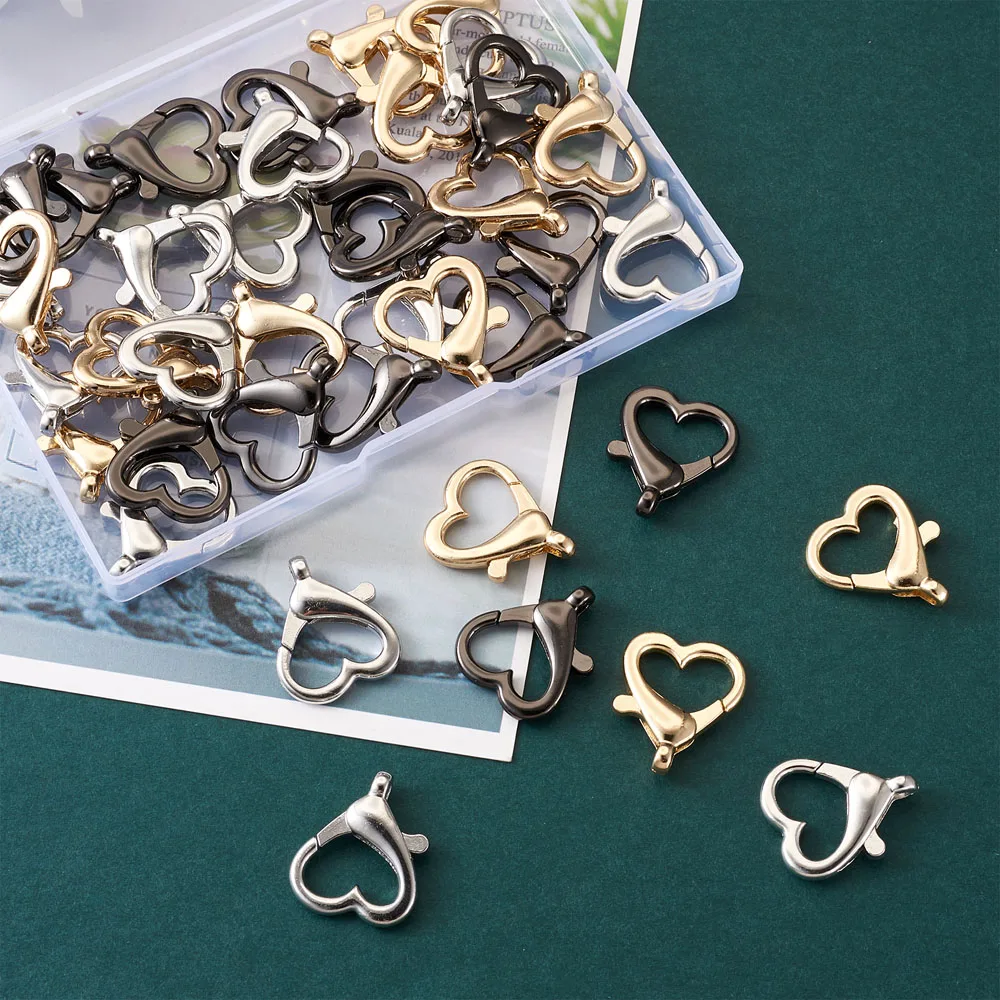 45pcs/box Alloy Lobster Claw Clasps Hooks For Necklace Findings Jewelry Making Accessories KeyChain Decorations 26x21.5x5.5mm