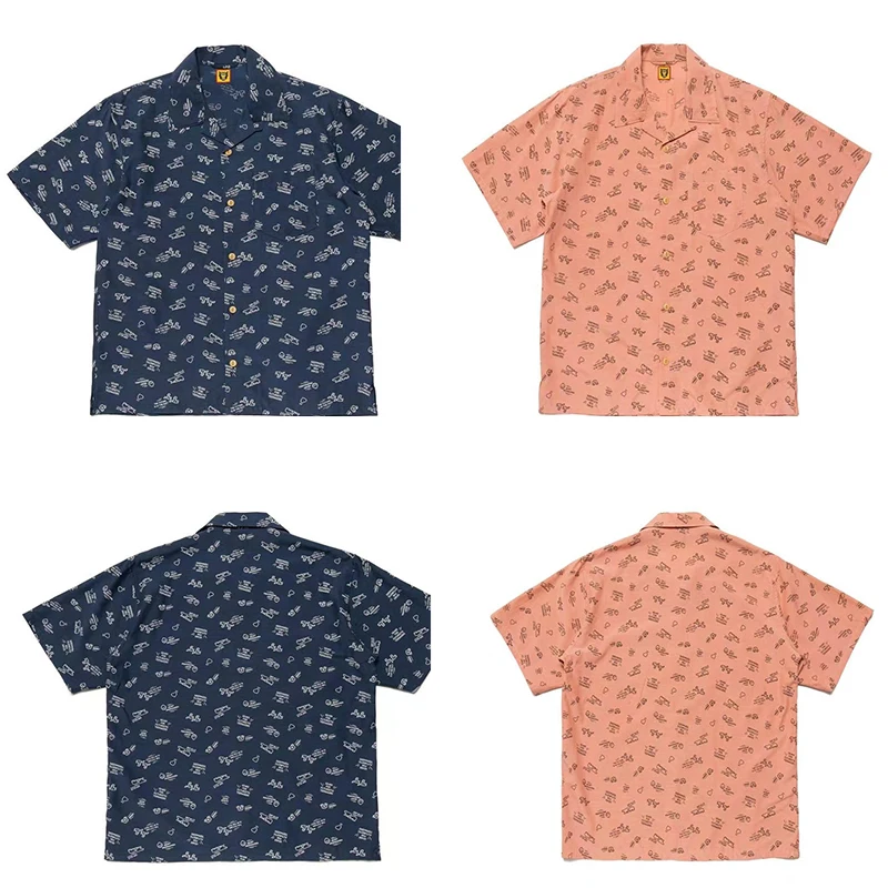 

2022 Human Made Short Sleeved All Over Animal Summer Beach Short Sleeved Shirt Men's And Women's Fashion Loose Top