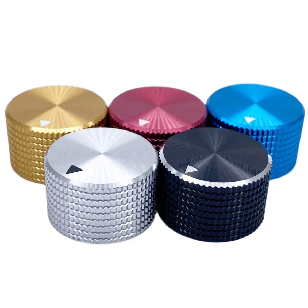 

1pcs Guitar Knobs Aluminum Alloy Potentiometer Control knurled Knob Volume Audio Electric Guitar Bass Screw Type 25 x 15.5mm