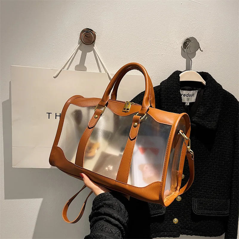 

PVC Ladies Handbag Large Capacity Transparent Messenger Bag Beach Crossbody Special Bag Outdoor Shoulder Bag Travel Storage Bag