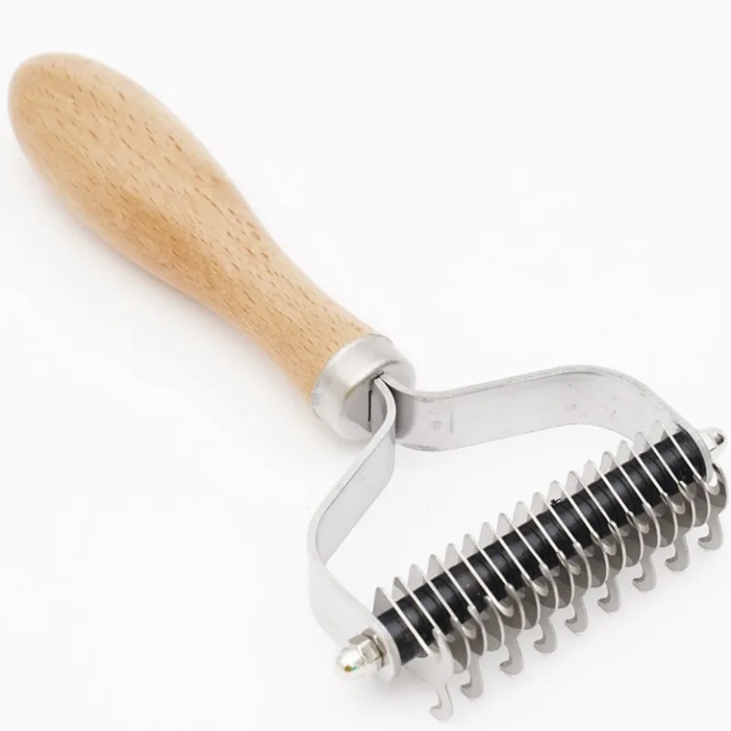 Расческа для собак с деревянной ручкой расческа из нержавеющей стали удаления