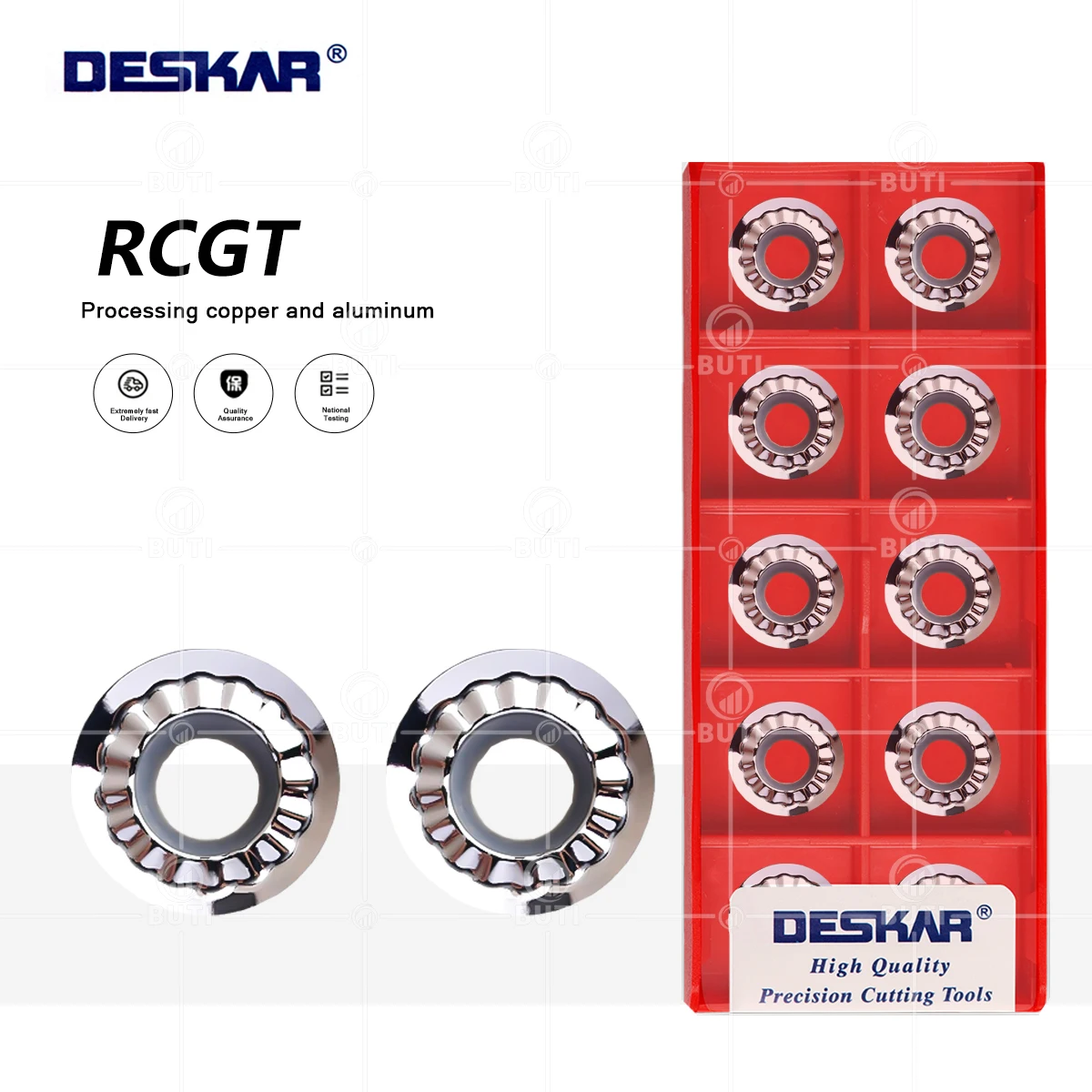 

DESKAR RCGT1003MO-AL RCGT10T3MO-AL K10 100% оригинальный токарный станок с ЧПУ, режущие лезвия, токарные инструменты RCGT для обработки алюминия