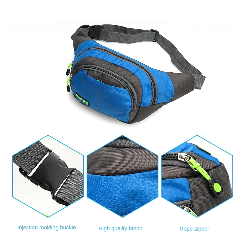 Low Moq Stock Fanny Pack Custom Logo Printed Men Women Nylon Passport Cover National Buckle Strap Waist Bag Sling Chest Bag