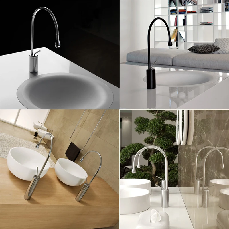 

Faucets Modern Taps faucets Cold Water Tap Single Basin Faucet and Bathroom Basin Mixer Waterfall Faucet Hole Black Hot
