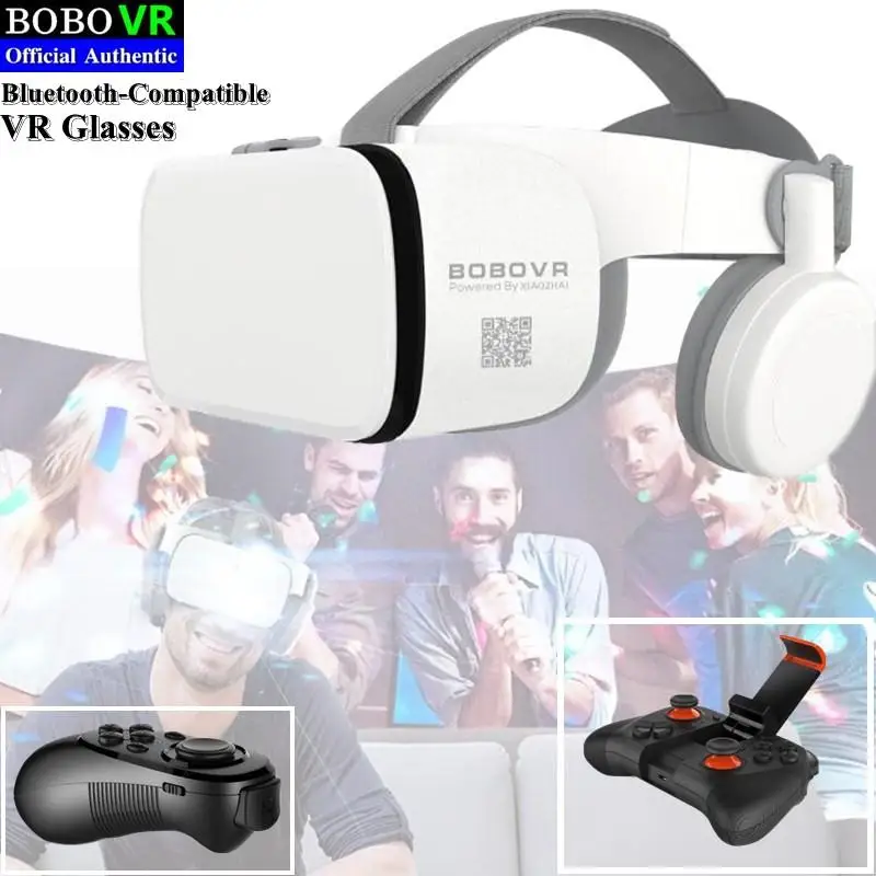 BOBO VR Z6 Wireless 3D Glasses Virtual Reality Box  Cardboard Stereo Mic Headset Helmet for 4.7-6.5