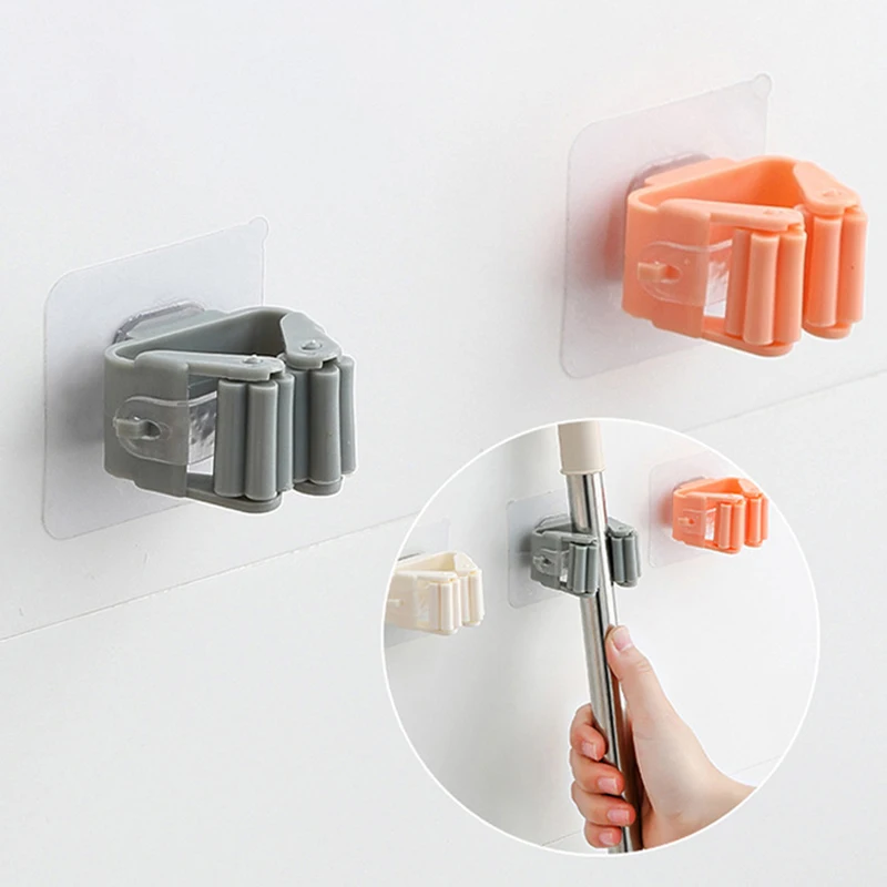 4 шт. настенный пластиковый крепежный зажим для швабры крючок без перфорации